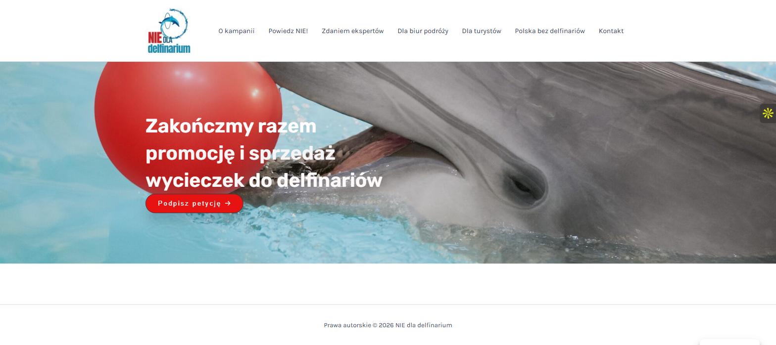 Nie dla Delfinarium (No to Dolphinarium) - website screenshot