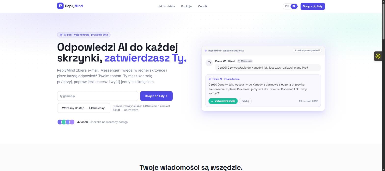 ReplyMind - website screenshot